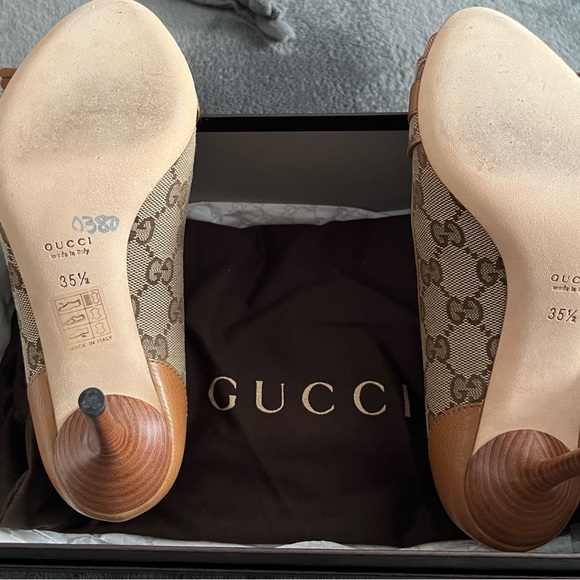 Gucci Horsebit Open Peep Toe Pump Heels Pump 35.5 - Picture 7 of 8